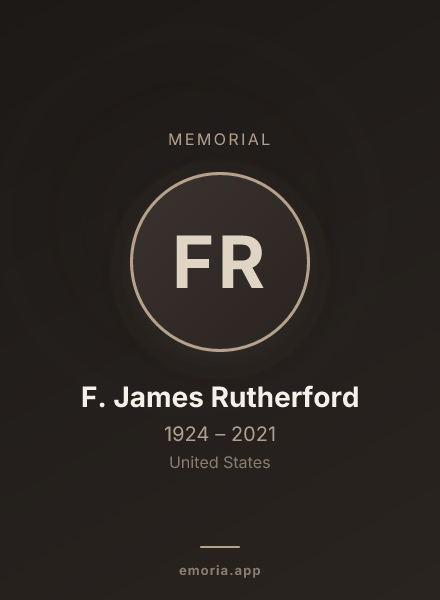 Memorial portrait of F. James Rutherford
