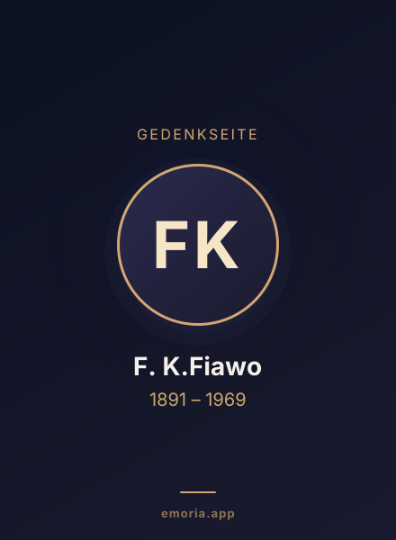 Gedenkportrait von F. K.Fiawo