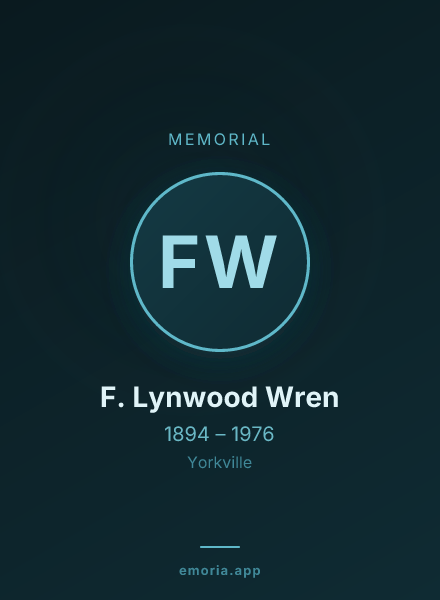 Memorial portrait of F. Lynwood Wren
