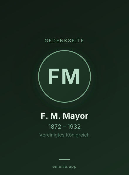 Gedenkportrait von F. M. Mayor