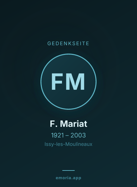 Gedenkportrait von F. Mariat