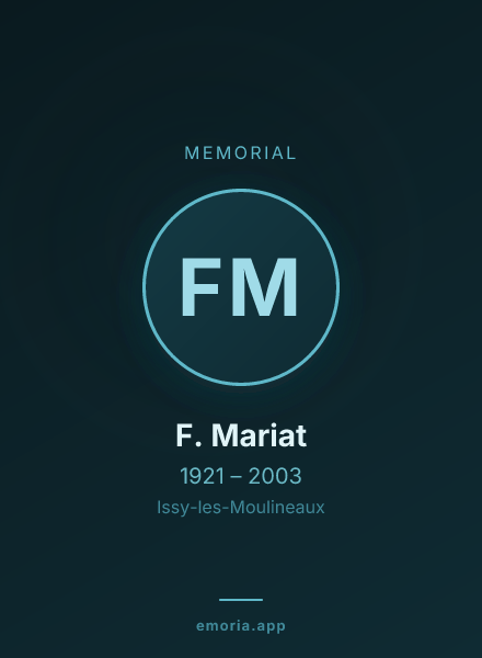 Memorial portrait of F. Mariat