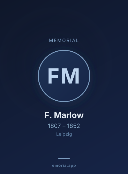 Memorial portrait of F. Marlow