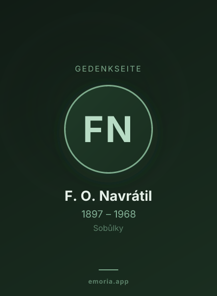 Gedenkportrait von F. O. Navrátil