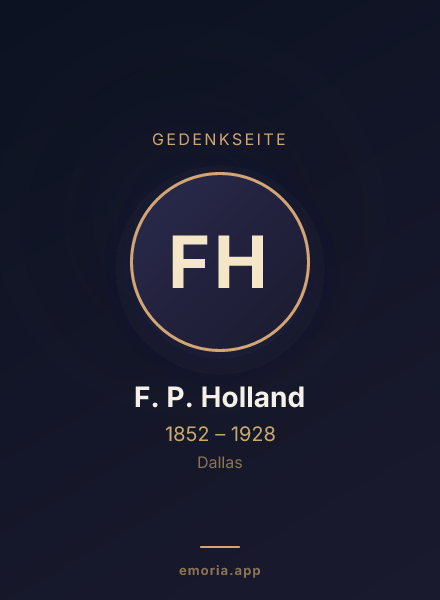 Gedenkportrait von F. P. Holland