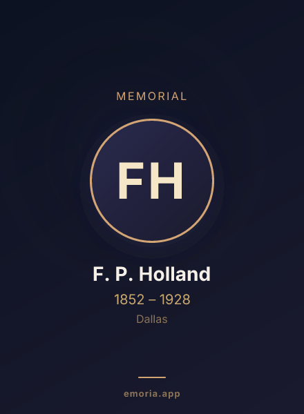 Memorial portrait of F. P. Holland