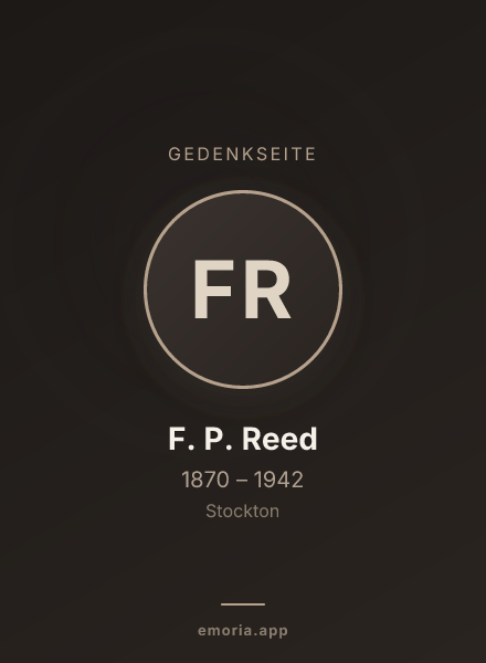 Gedenkportrait von F. P. Reed