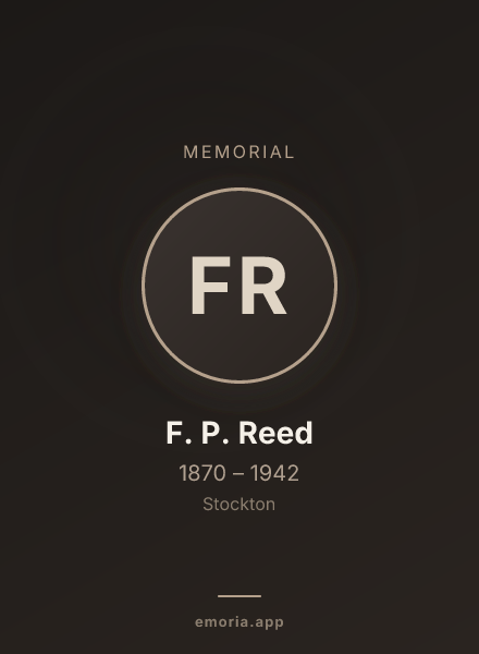 Memorial portrait of F. P. Reed