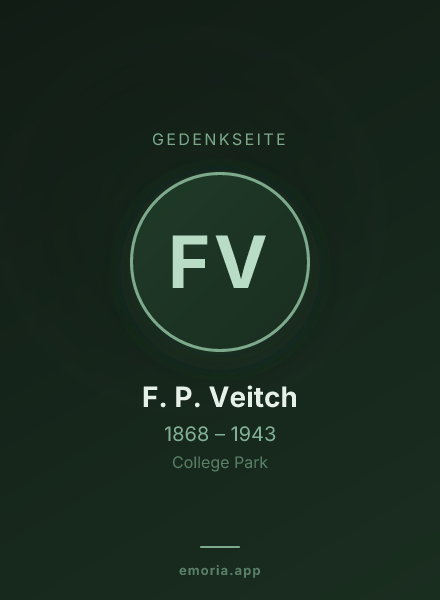 Gedenkportrait von F. P. Veitch