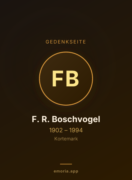Gedenkportrait von F. R. Boschvogel