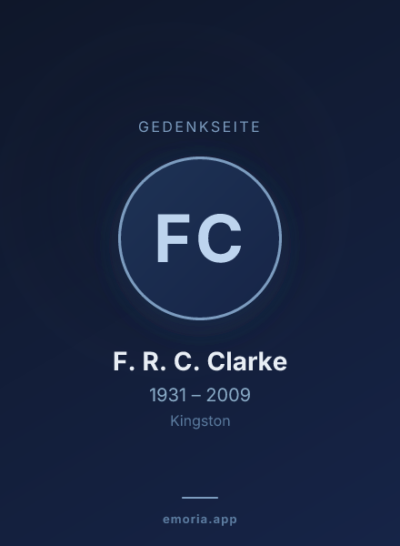 Gedenkportrait von F. R. C. Clarke