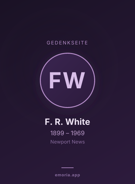 Gedenkportrait von F. R. White