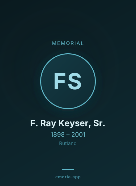 Memorial portrait of F. Ray Keyser, Sr.