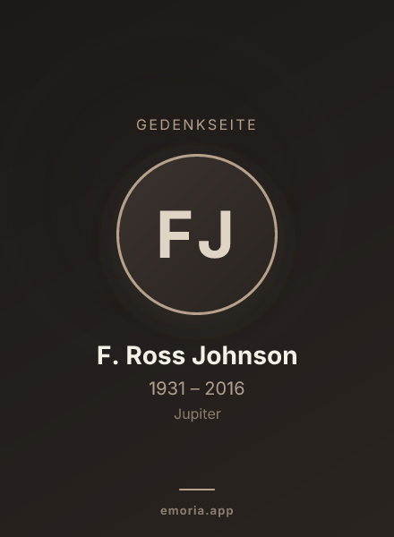 Gedenkportrait von F. Ross Johnson
