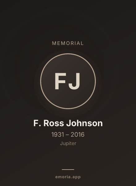 Memorial portrait of F. Ross Johnson