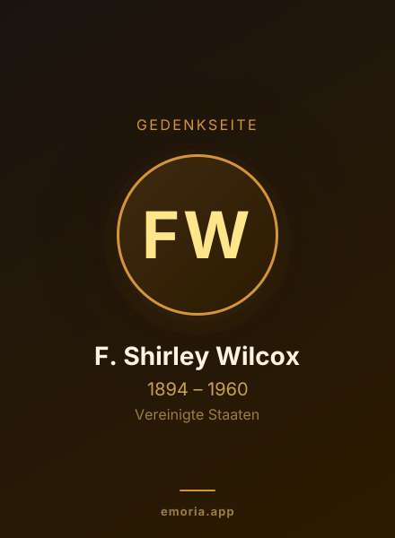 Gedenkportrait von F. Shirley Wilcox
