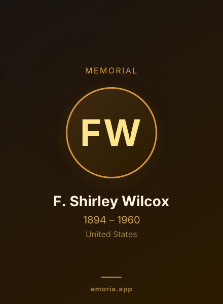 Memorial portrait of F. Shirley Wilcox