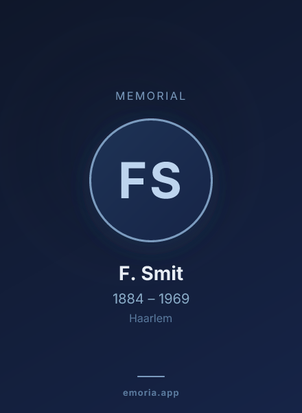 Memorial portrait of F. Smit