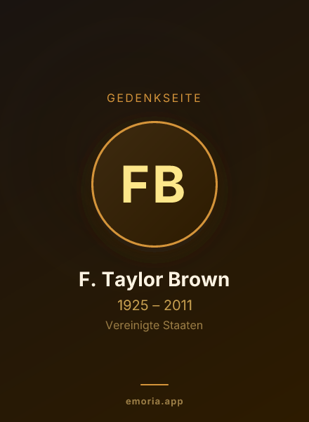 Gedenkportrait von F. Taylor Brown