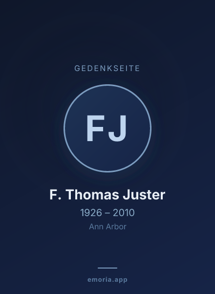 Gedenkportrait von F. Thomas Juster