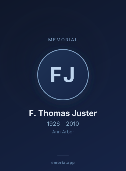 Memorial portrait of F. Thomas Juster