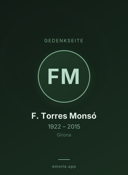 Gedenkportrait von F. Torres Monsó