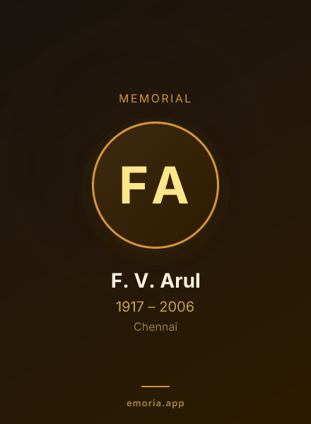 Memorial portrait of F. V. Arul