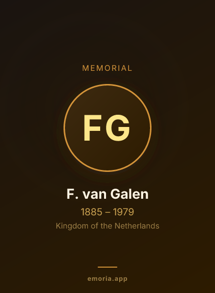 Memorial portrait of F. van Galen