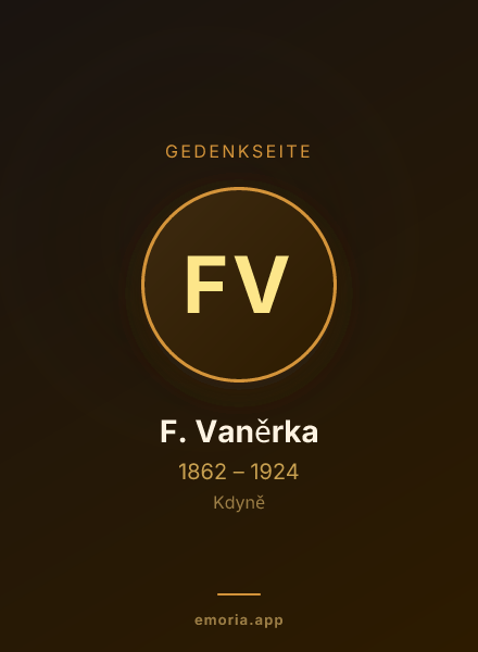 Gedenkportrait von F. Vaněrka