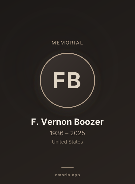 Memorial portrait of F. Vernon Boozer