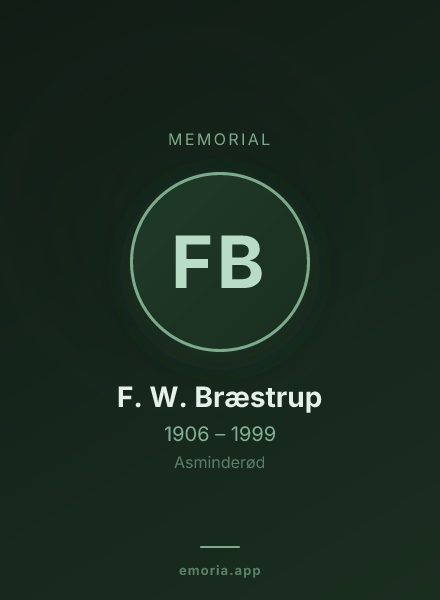 Memorial portrait of F. W. Bræstrup