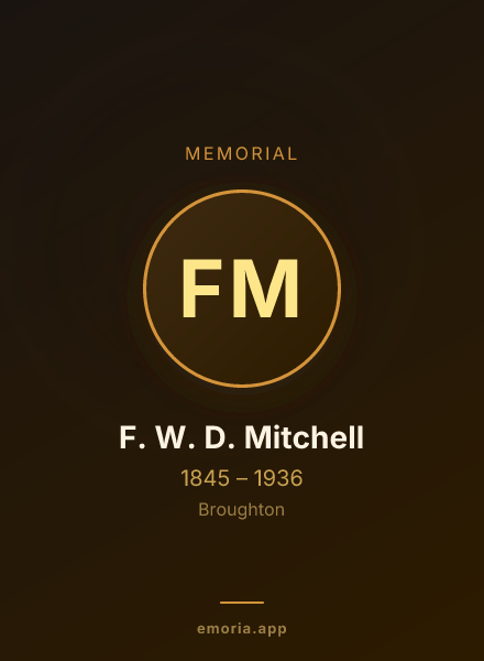 Memorial portrait of F. W. D. Mitchell