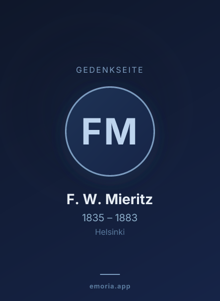 Gedenkportrait von F. W. Mieritz