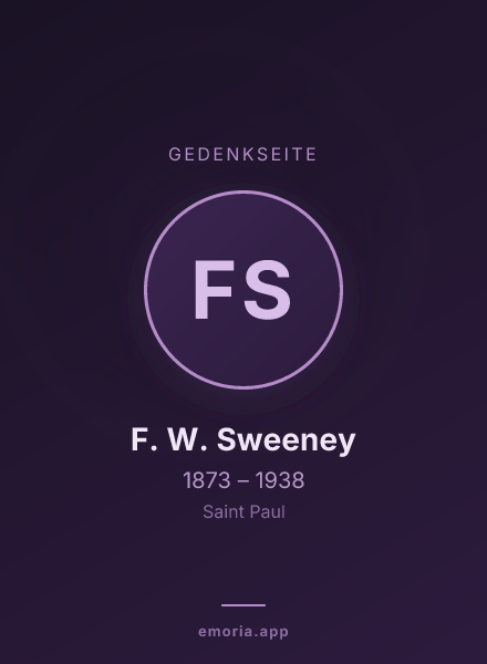 Gedenkportrait von F. W. Sweeney