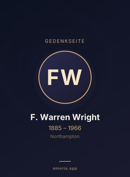 Gedenkportrait von F. Warren Wright
