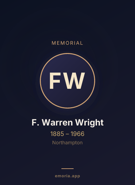 Memorial portrait of F. Warren Wright