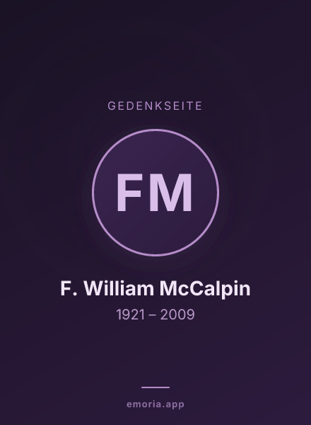 Gedenkportrait von F. William McCalpin