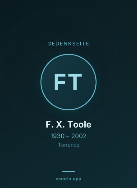 Gedenkportrait von F. X. Toole
