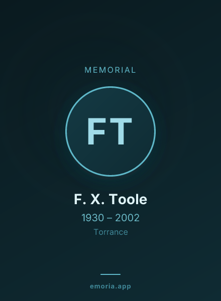 Memorial portrait of F. X. Toole
