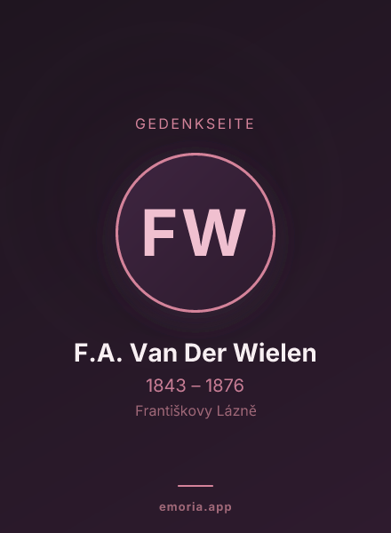 Gedenkportrait von F.A. Van Der Wielen