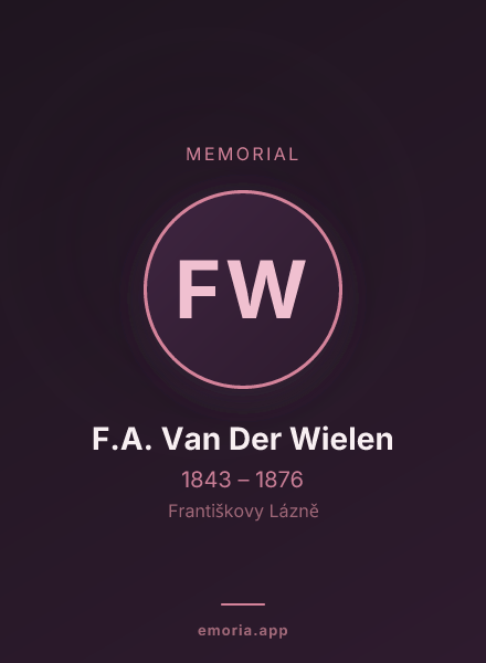 Memorial portrait of F.A. Van Der Wielen