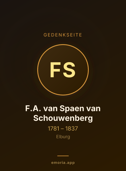 Gedenkportrait von F.A. van Spaen van Schouwenberg