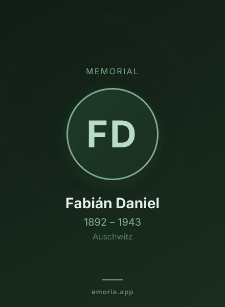 Memorial portrait of Fabián Daniel