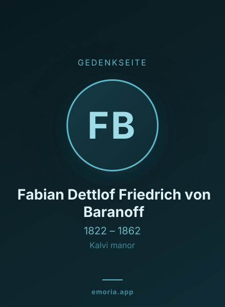 Gedenkportrait von Fabian Dettlof Friedrich von Baranoff