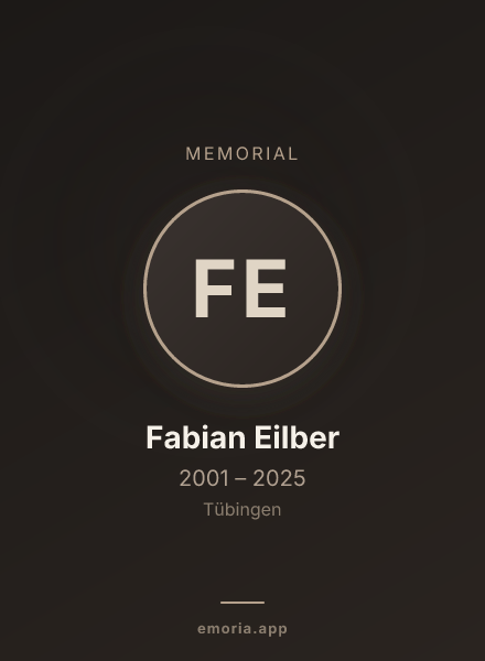 Memorial portrait of Fabian Eilber