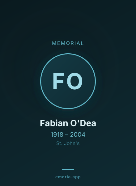 Memorial portrait of Fabian O'Dea