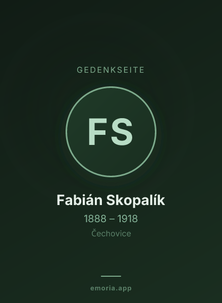 Gedenkportrait von Fabián Skopalík