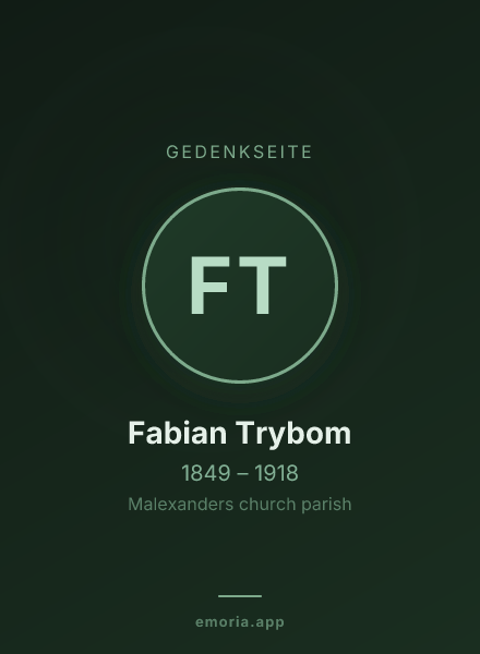 Gedenkportrait von Fabian Trybom