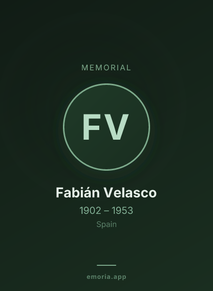 Memorial portrait of Fabián Velasco