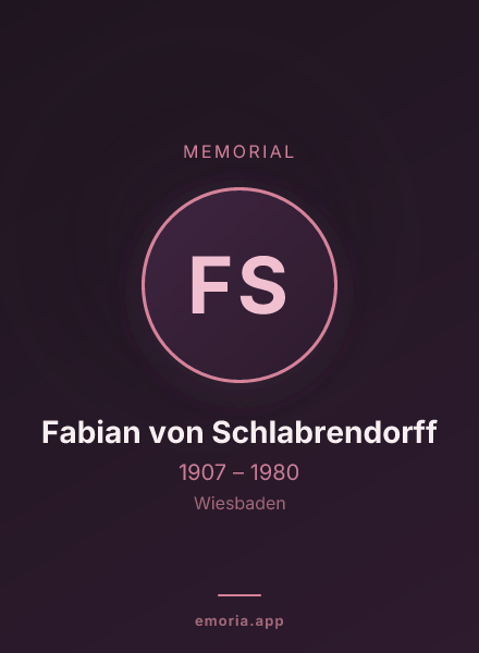Memorial portrait of Fabian von Schlabrendorff